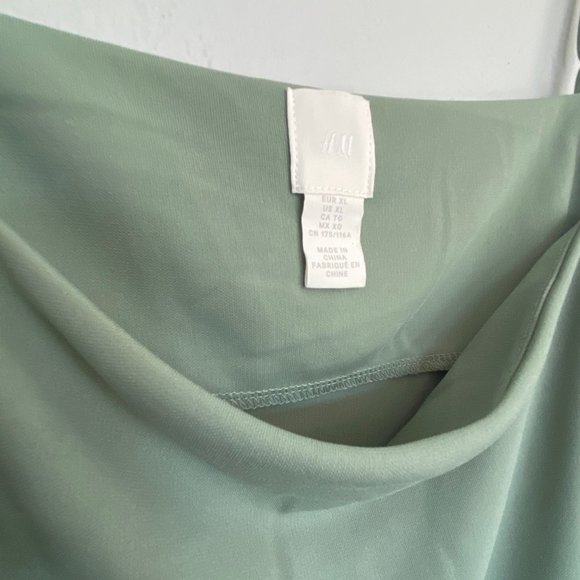H&M Sage Slip Dress with Slit in XL - Picture 4 of 4